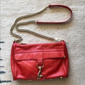 Rebecca Minkoff Mac lipstick red crossbody, gold